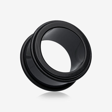 A Pair of Basic UV Acrylic No Flare Regs Ear Gauge Tunnel Plug-Black